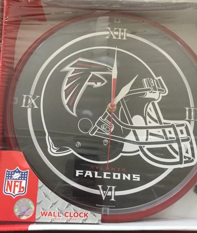 Atlanta Falcons 12" Logo Round Wall Clock - Runs On One AA Battery FREE S&H!! Cover