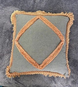 Sara Lifestyle Cotton Frunge Lace Applique Pillow - Picture 1 of 7