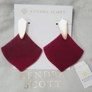 Kendra Scott Astoria Earrings in Maroon Jade - New with Tags - Picture 1 of 1
