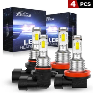 9005 H11 LED Headlights Kit Combo Bulbs 10000K High Low BEAM Super Bright White - Picture 1 of 24