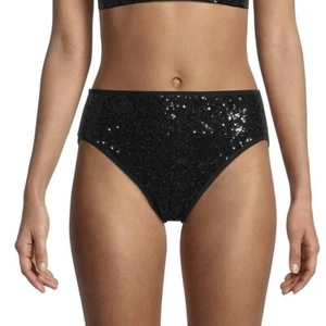 Doppel Platin Performancewear Damen schwarz Pailletten Unterwäsche Höschen Größe M - Bild 1 von 7