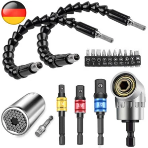 18tlg Winkelschrauber-Vorsatz Adapter Winkelaufsatz Akkuschrauber Bithalter 1/4" - Bild 1 von 6
