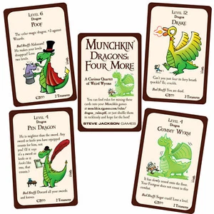 Munchkin Dragons Four More Mini-expansion By Steve Jackson Games Card Game RARE - Picture 1 of 5