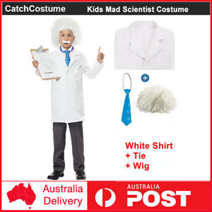 Kids Boys Mad Scientist Costume Physicist Albert Einstein Cosplay Outfit Suits