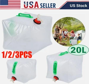 1/2/3X Collapsible Water Container 20L Portable Water Storage Jug with Spigot US - Picture 1 of 18