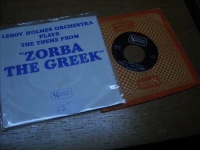 45 RPM,  LEROY HOLMES.  THEME FROM ZORBA THE GREEK /   AMOROUS MOLL FLANDERS. Foto 1 de 2