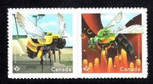 2018 Canada SC#3099-0 Bees-Two Native to Canada Bumble Bees-from booklet-M-NH    - Picture 1 of 1