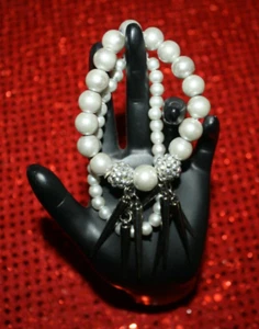 Beads & Spikes Silver Bracelet Women's Costume Jewelry NWT - Picture 1 of 3