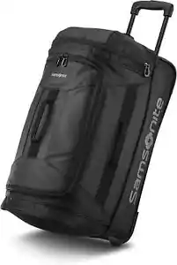 Samsonite Andante 2 Wheeled Rolling Duffel Bag 22 Inch Black Water Resistant - Picture 1 of 6