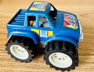 Vintage 1980s Off-Road Monster Truck 4x4 Friction Powered Toy in Blue Offroad - Image 1 of 4