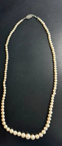 Collar de perlas marfil vintage gargantilla hebra de perlas pequeño a grande - Imagen 1 de 1