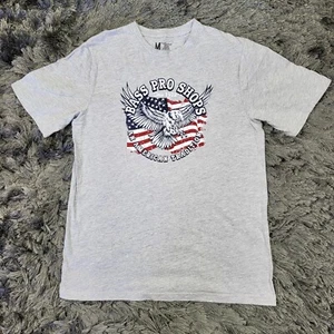 Bass Pro Shops T-Shirt Men's Medium Gray Cotton American Flag Eagle Short Sleeve - Bild 1 von 10