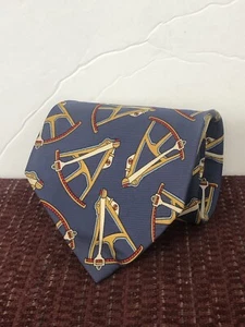 Vintage Gucci Tie 100% Silk Made in Italy –Blue Patterned Necktie - Picture 1 of 7