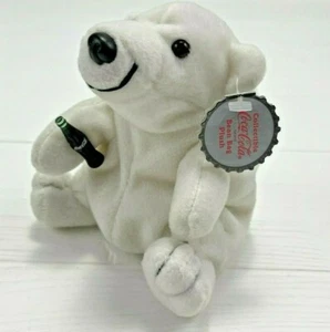 Coca-Cola Oso Polar 1997 de colección con botella coleccionable totalmente nueva bolsa de frijoles felpa - Imagen 1 de 8