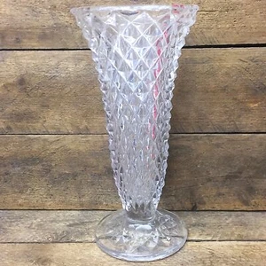 Flared Cut Glass Flower Vase 8" H - Picture 1 of 3