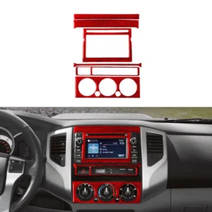 Red Carbon Fiber Interior Center Console Cover Trim For Toyota Tacoma 2013-14 6x - Foto 1 di 12