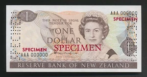 New Zealand: 1981 $1 Hardie SPECIMEN, Type II, UNC, AAA 000000, VERY RARE - Picture 1 of 2