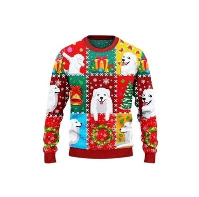 Great Pyrenees Dog Lovers Christmas Wishes All Over Sweater, Dog Lover Christmas - Image 1 of 4