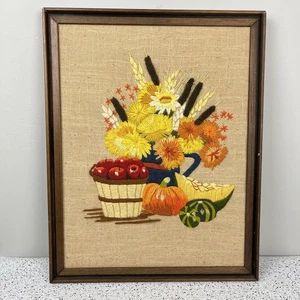 De colección Hilo Crewel Aguja Cosecha Otoño Floral Ramo Calabaza Manzanas - Imagen 1 de 5