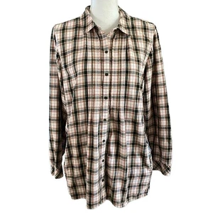 Camicia J Jill taglia L a quadri bottoni davanti vestibilità rilassata top tasche maniche lunghe - Foto 1 di 5