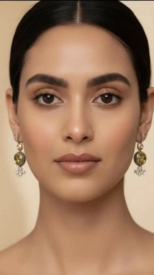 Pendientes colgantes perforados de cuarzo limón de plata esterlina de 18k y 925 Barbara Bixby Foto 1 de 4