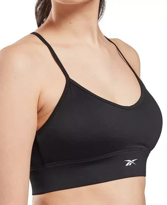 Reebok Women's Workout Ready Tri Back Medium Impact Sports Bra Black XS - Image 1 of 4
