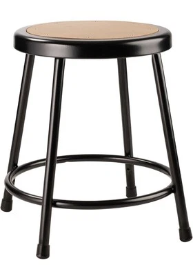 Heavy Duty 18 Inch Steel Stool with 1 Inch Round Seat Pan Black Frame 2 Pack - Image 1 of 4