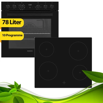 Herd Set 78L Backofen + Glaskeramikkochfeld 60cm 4 Zonen VapoSanit 10 Heizarten - Bild 1 von 4
