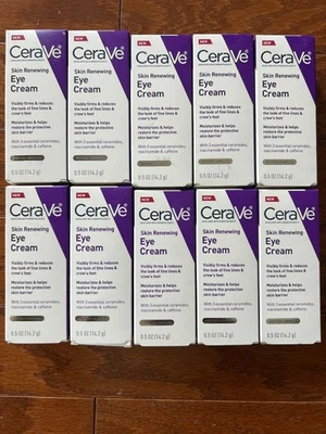 (PAQUETE DE 10) Crema de ojos renovadora de piel CeraVe para arrugas, crema debajo de los ojos Foto 1 de 4