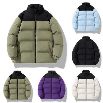 Windbreaker Solid Bread Coat Jacket for Men Women Thickened Warm Parka - Image 1 of 4
