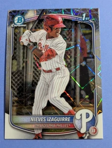 2025 Bowman Chrome Baseball Nieves Izaguirre 1st Prospects Laser Refractor - Bild 1 von 10