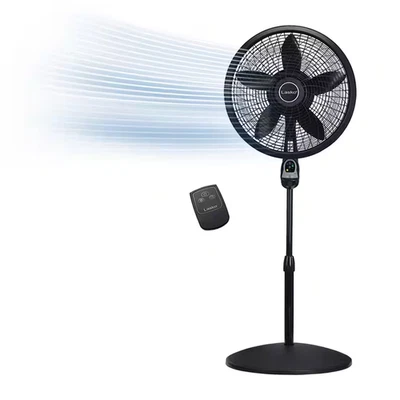 Lasko 18 Inch Cyclone Pedestal Oscillating Floor Fan Black 3 Speed with Remote - Image 1 of 4