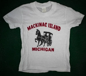 Vintage 60s 70s Mackinac Island Michigan T Shirt Youth Size Mayo Spruce - Bild 1 von 7