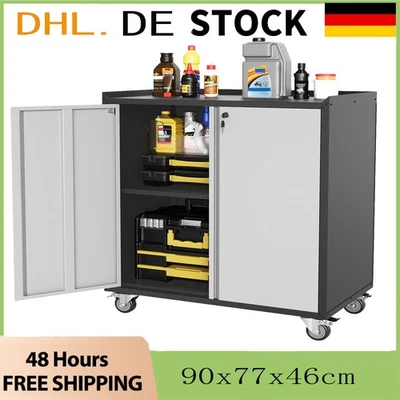 GARVEE Aktenschrank Büroschrank Metallschrank Stahlschrank Lagerschrank 90x77x46cm