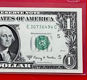 1963A $1 Dollar Bill Note ( RICHMOND E) Block E-C , Uncirculated - Picture 1 of 3