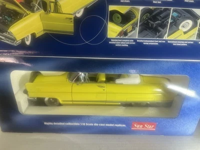 Литой под давлением кабриолет Lincoln Premiere 1956 года масштаба 1:18 - Sun Star желтый и белый.  - Изображение 1 из 4