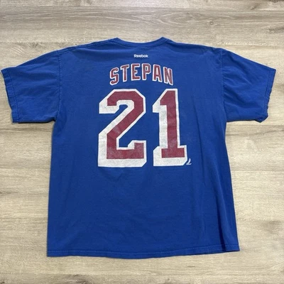 Camisa Derek Stepan New York Rangers Hockey Reebok Hombre’s Azul Top XL Foto 1 de 2