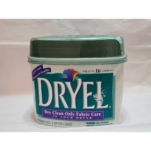 Vintage Dryel Home Dry Cleaning Kit Primary Kit 4 Dryer Loads New From P&G - Picture 1 of 4