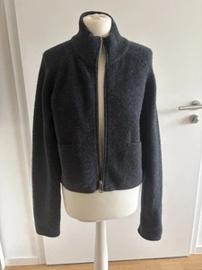Zara ~ Kurze Strickjacke Jacke Stehkragen Reißverschluss mir Wolle M neu wertig - Bild 1 von 4
