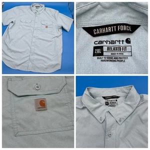 Carhartt Force Relaxed Fit Button Down Shirt 2XL Short Sleeve Work - Picture 1 of 7