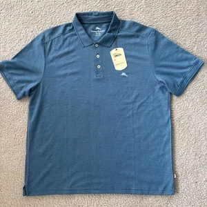 Tommy Bahama Herren Polo XL/TG Kurzarm Hemd belüftet atmungsaktiv Blue Lagoon - Bild 1 von 7