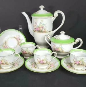 Vintage Fuji Teeservice Fine Bone China Teekanne, Zuckerdose, 4 Tassen & Untertassen 10 Teile - Bild 1 von 12