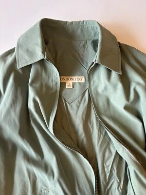 London Fog Mens Large Suede Jacket Lightweight Mint Green Full Zip Waist Length - Image 1 of 4