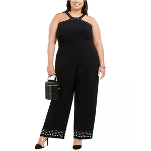 INC Plus Emerald Deep Black Jumpsuit - Picture 1 of 8