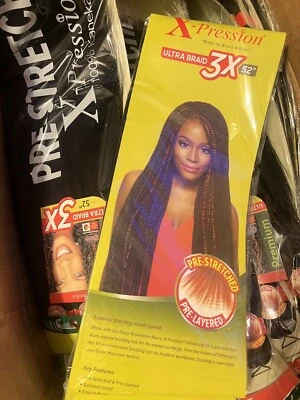 Trenza Outre Xpression 52" Ultra Trenza Cabello 3X Pre Estirado (55PCS - 1BOX) 1B Foto 1 de 4