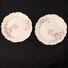 2 Homer Laughlin Virginia Rose Fluffy Rose Lunch Plates 9 1/4" Excellent cond