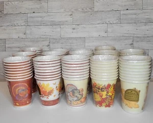 Vtg Hallmark Fall Thanksgiving+Easter Paper Cups 9oz 8pc Set 14 Party-Read Desc. - Picture 1 of 10