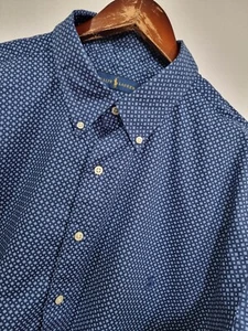Brand New RALPH LAUREN Navy Retro Print Shirt 3XL 4XL XXXXL RRP £129 - Picture 1 of 3