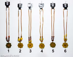 Hippie Boho Wooden Bead Necklace Assorted Style Hip Groovy Retro Look Necklace - Picture 1 of 1