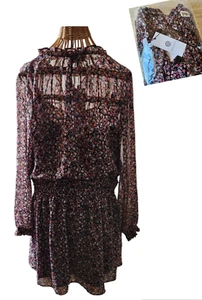 Mini abito donna Socialite taglia grande vita smock chiffon stravagante NUOVO - Foto 1 di 7